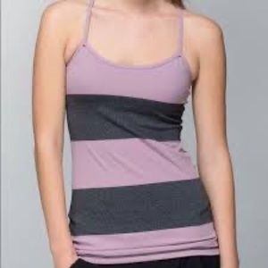 Lululemon Power Y Tank size 6 heathered grey/ mauve